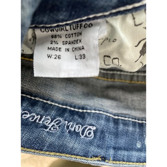 Cowgirl Tuff Co. Don't Fence Me In Bootcut Denim Jeans Women 26 Ranch Western - Picture 7 of 8